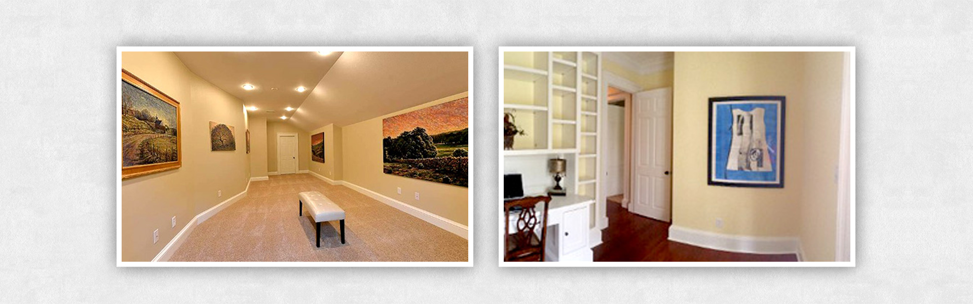 Paintings on the Wall in Hallway and in Room